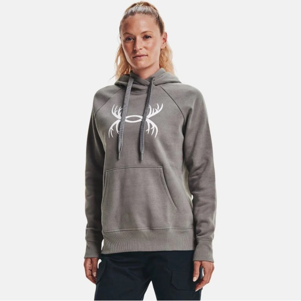 Under Armour | NWT Rival Fleece Antler Hoodie NWT Gray Hunting Outdoors L